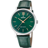 Festina energia solar f20660/5 verde couro, homem