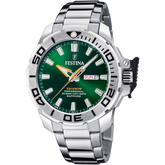 Relógio festina f20665/2 verde pulsera de 316l de aço inoxidável, homem