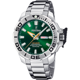 Relógio festina f20665/2 verde pulsera de 316l de aço inoxidável, homem