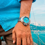 Relógio Festina F20665/6 azul pulseira de aço inoxidável 316L, homem