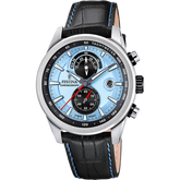 Relógio Festina Timeless Chronograph F20695/2 Azul Pulseira de Couro, Homem