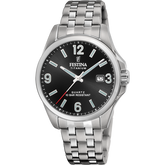 Relógio Festina F20696/3 preto pulseira de titânio, homem