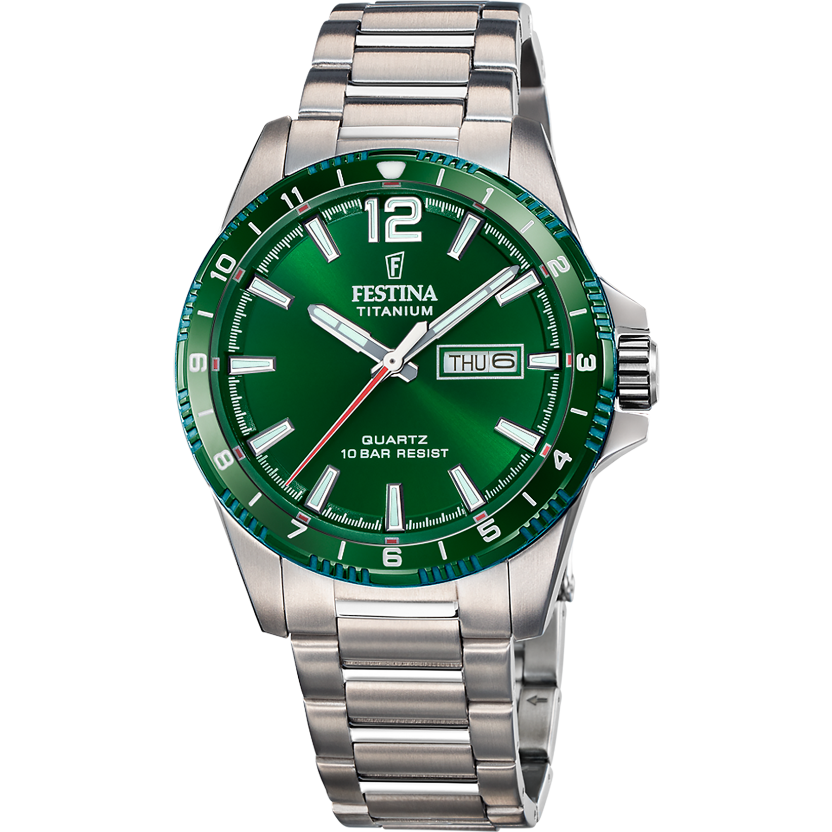 Relógio festina f20698/3 verde pulsera de titânio, homem_PRODUCT