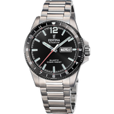 Relógio Festina F20698/4 preto, pulseira de titânio, homem