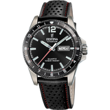 Relógio festina titanium f20699/4 preto pulsera de couro, homem