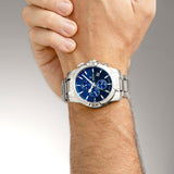Relógio festina timeless chronograph f20704/4 azul pulsera de de aço inoxidável, homem_LIFESTYLE