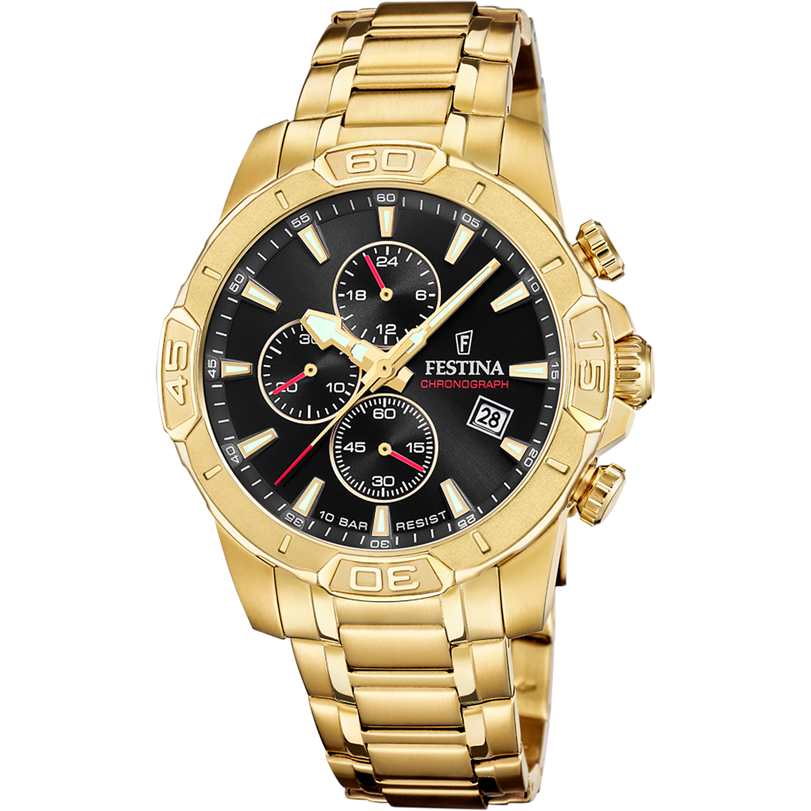 Relógio festina timeless chronograph f20705/4 preto pulsera de de aço inoxidável, homem_PRODUCT
