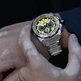 Relógio masculino festina chrono bike f20724/4 amarelo pulseira de aço_LIFESTYLE