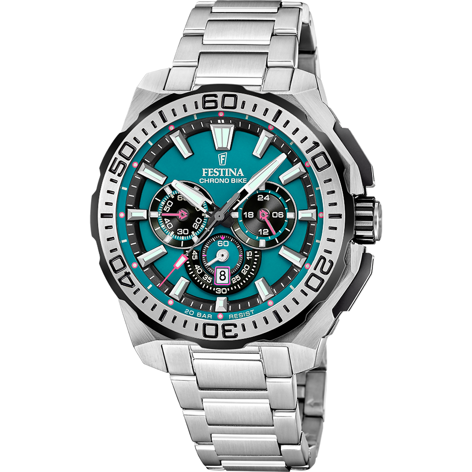 Relógio masculino festina chrono bike f20724/6 azul pulseira de aço_PRODUCT