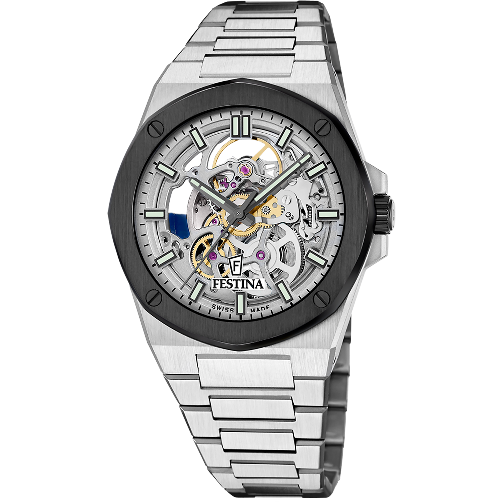 Relógio festina swiss made f22008/1 prata cinza homem_PRODUCT
