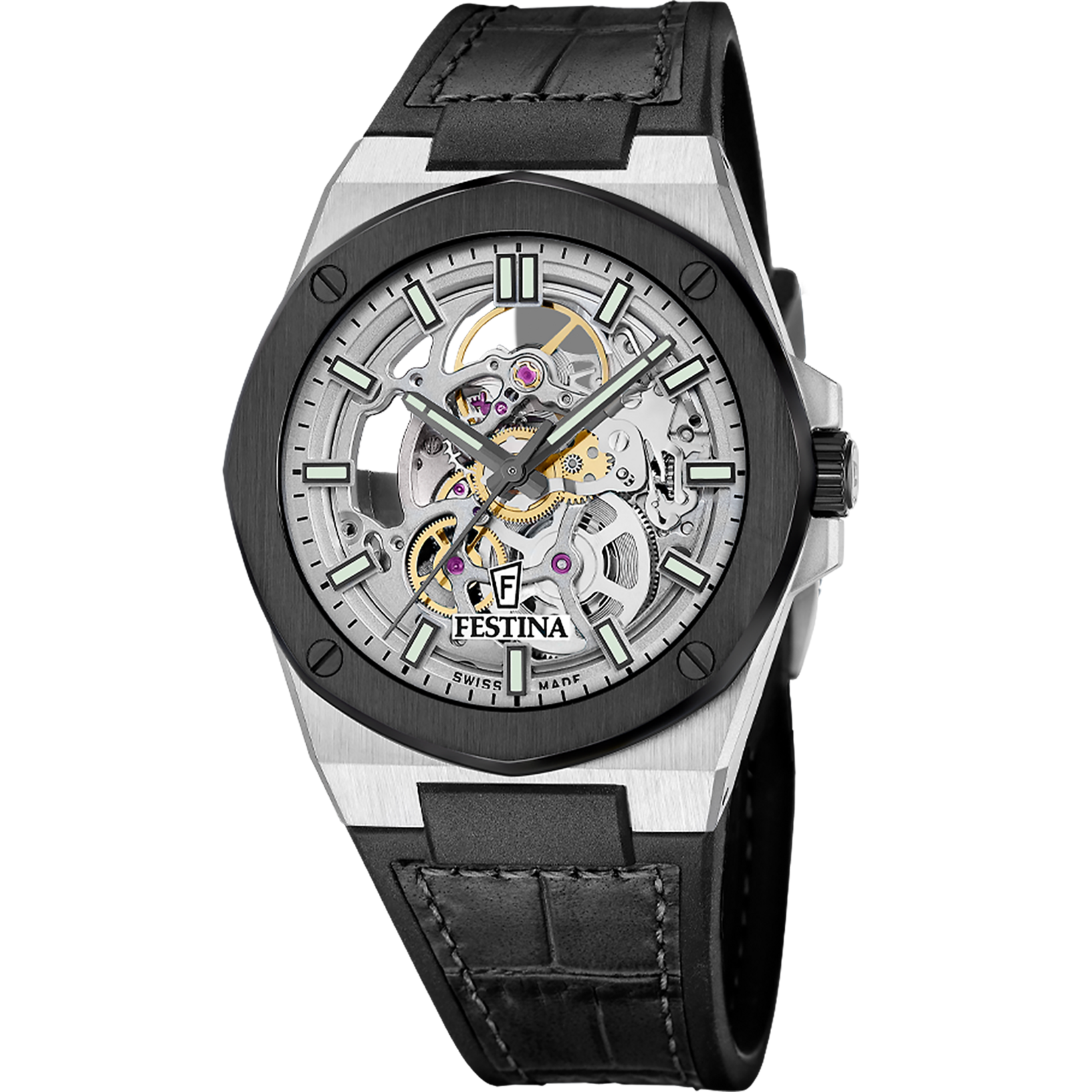 Relógio festina swiss made f22009/1 prata cinza homem_PRODUCT