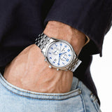 Relógio festina timeless chronograph f6854/a branco pulsera de 316l de aço inoxidável, homem