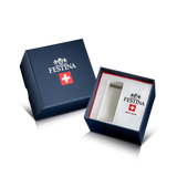 Relógio festina f20011/5 prateado com correia de couro, mulher_CASE