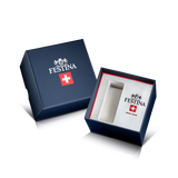 Relógio festina swiss made f20042/1 branco pulsera de 316l de aço inoxidável, homem