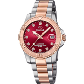 Relógio feminino jaguar couple diver de cor bordô j871/6