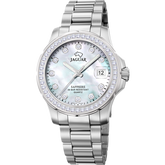 Relógio feminino jaguar executive dame de cor branco madrepérola j892/1