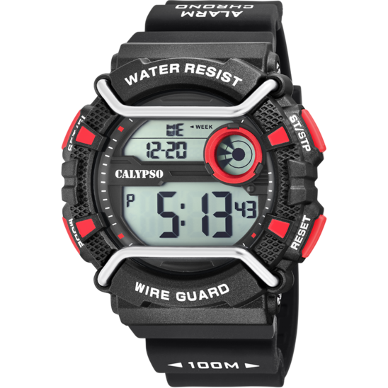 Relógio Calypso K5764/6 Preto Pulsera De Borracha, Homem