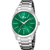 Relógio lotus 15959/b verde pulsera de aço, homem