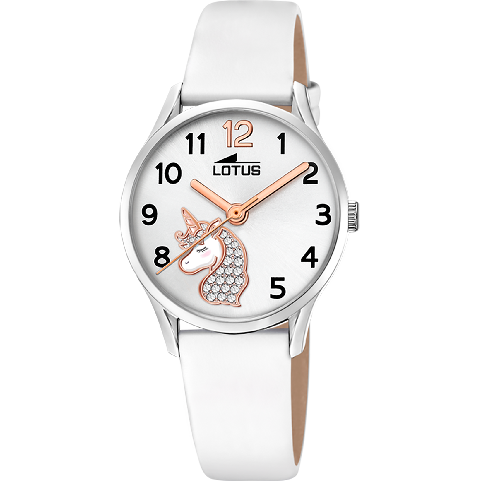 Relógio lotus junior collection 18406/k branco pulsera de couro, infantil_PRODUCT