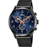Relógio lotus 18639/d azul pulsera de aço, homem
