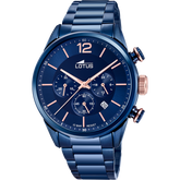Relógio lotus chrono 18680/2 azul pulsera de aço, homem