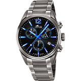 Relógio lotus chrono 18682/6 preto pulsera de 316l de aço inoxidável, homem