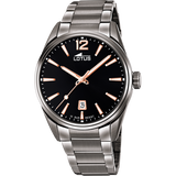 Relógio lotus chrono 18684/2 preto pulsera de aço, homem