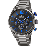 Relógio lotus chrono 18686/3 preto pulsera de aço, homem
