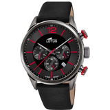 Relógio lotus chrono 18687/6 preto pulsera de couro, homem