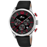 Relógio lotus chrono 18689/6 preto pulsera de couro, homem