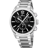 Relógio lotus chrono 18690/3 preto pulsera de aço, homem