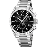 Relógio lotus chrono 18690/3 preto pulsera de aço, homem