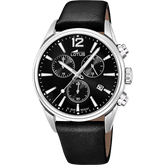 Relógio lotus chrono 18691/3 preto pulsera de couro, homem