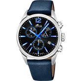 Relógio lotus chrono 18691/6 preto pulsera de couro, homem