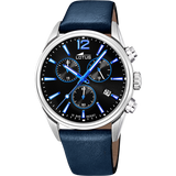 Relógio lotus chrono 18691/6 preto pulsera de couro, homem