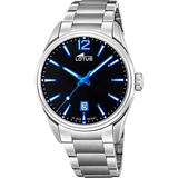 Relógio lotus minimalist 18692/6 preto pulsera de 316l de aço inoxidável, homem