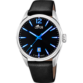 Relógio lotus chrono 18693/6 preto pulsera de couro, homem