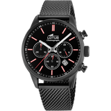 Relógio lotus 18700/1 preto pulsera de 316l de aço inoxidável, homem
