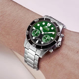 Relógio lotus 18800/6 verde pulsera de 316l de aço inoxidável, homem