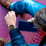 Relógio lotus 18801/2 preto pulsera de 316l de aço inoxidável, homem