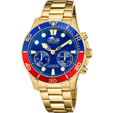 Relógio lotus 18802/3 azul pulsera de 316l de aço inoxidável, homem