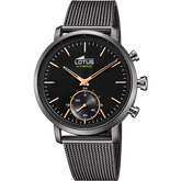 Relógio lotus 18806/1 preto pulsera de 316l de aço inoxidável, homem