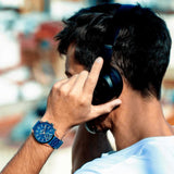 Relógio lotus 18809/1 azul pulsera de 316l de aço inoxidável, homem