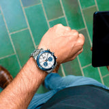 Relógio lotus 18810/1 prata cinza pulsera de 316l de aço inoxidável, homem
