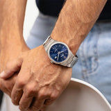 Relógio lotus 18835/2 azul pulsera de 316l de aço inoxidável, homem