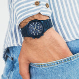 Relógio lotus 18848/1 azul pulsera de 316l de aço inoxidável, homem
