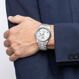 Relógio lotus 18854/1-1 prata cinza pulsera de 316l de aço inoxidável, homem