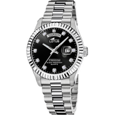 Relógio lotus 18854/7 preto pulsera de 316l de aço inoxidável, homem