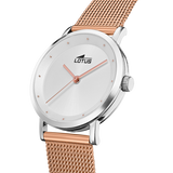 Relógio lotus 18878/2 prata cinza pulsera de 316l de aço inoxidável, mulher