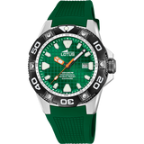 Relógio lotus 18927/c verde pulsera de borracha, homem